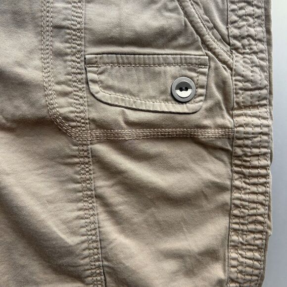 Style & Co Womens Cargo Bermuda Shorts 10P Petite Beige Button Pockets High Rise - Picture 5 of 12